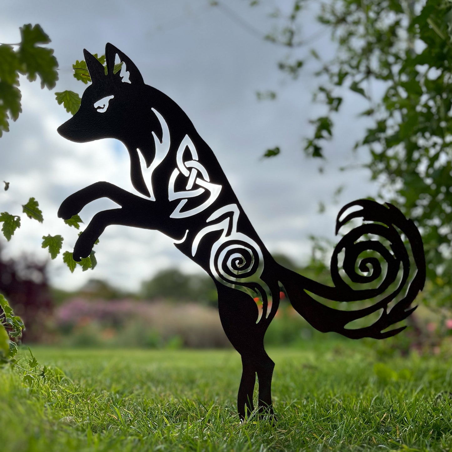 Wild Native Red Fox metal sculpture