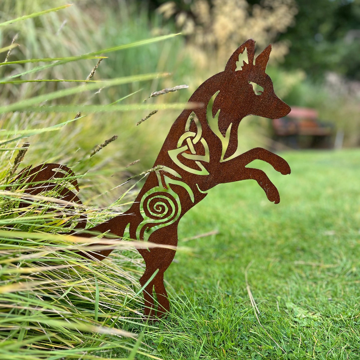 Wild Native Red Fox metal sculpture