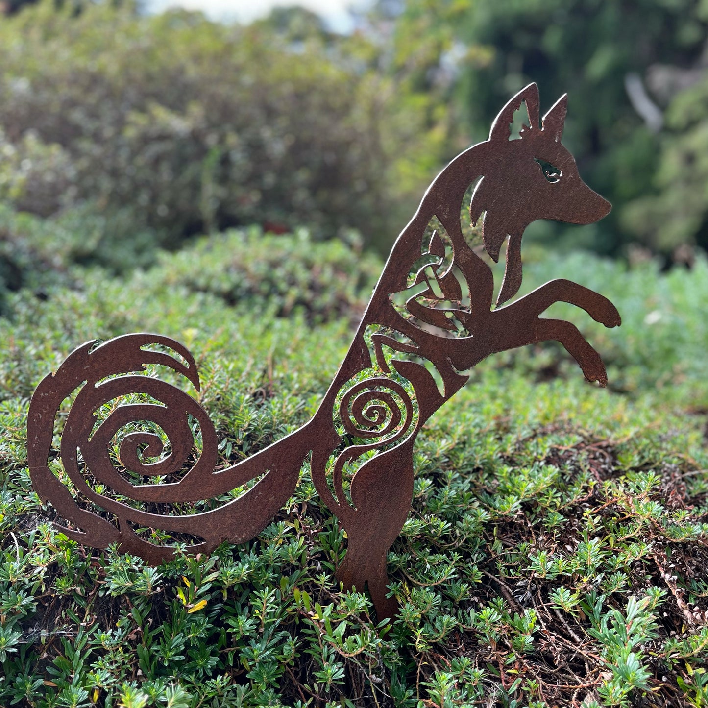 Wild Native Red Fox metal sculpture