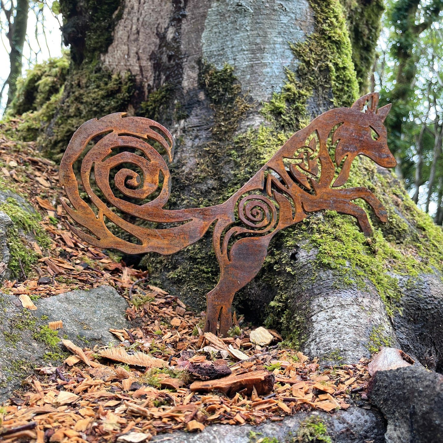 Wild Native Red Fox metal sculpture