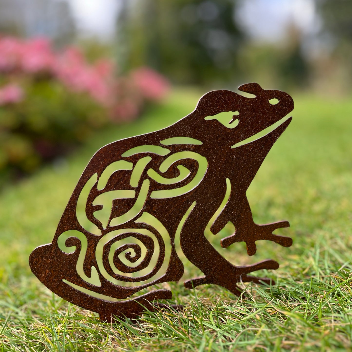 Native Wild Frog metal sculpture