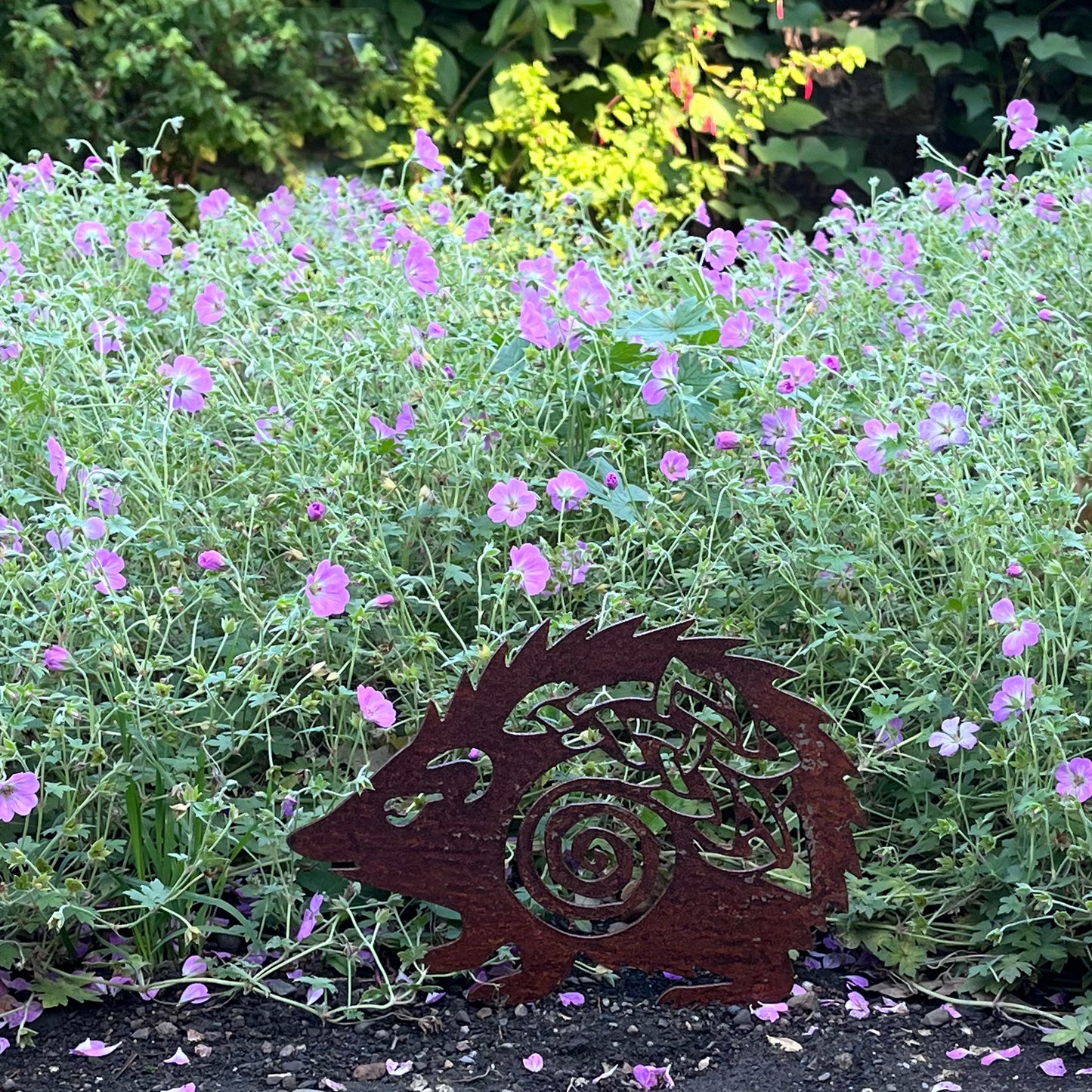 Wild Irish Hedgehog metal sculpture