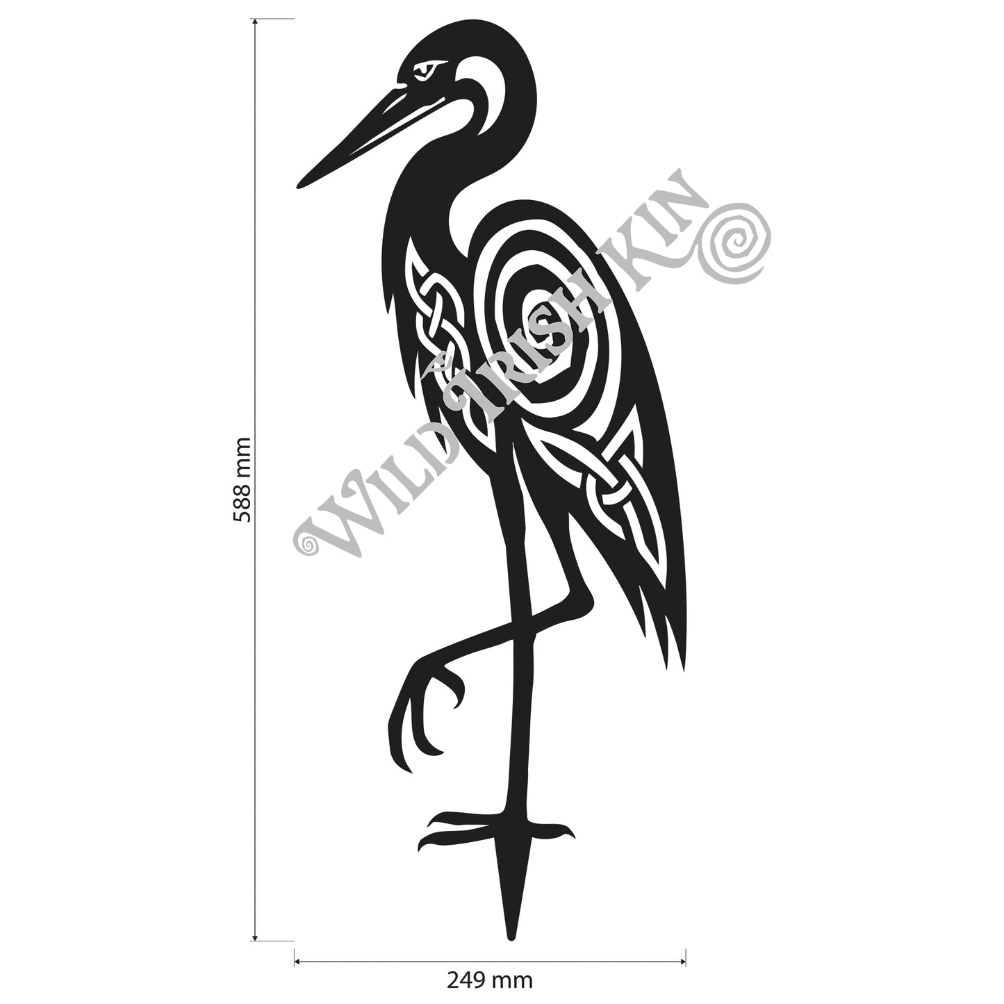 Native Irish Heron metal sculpture