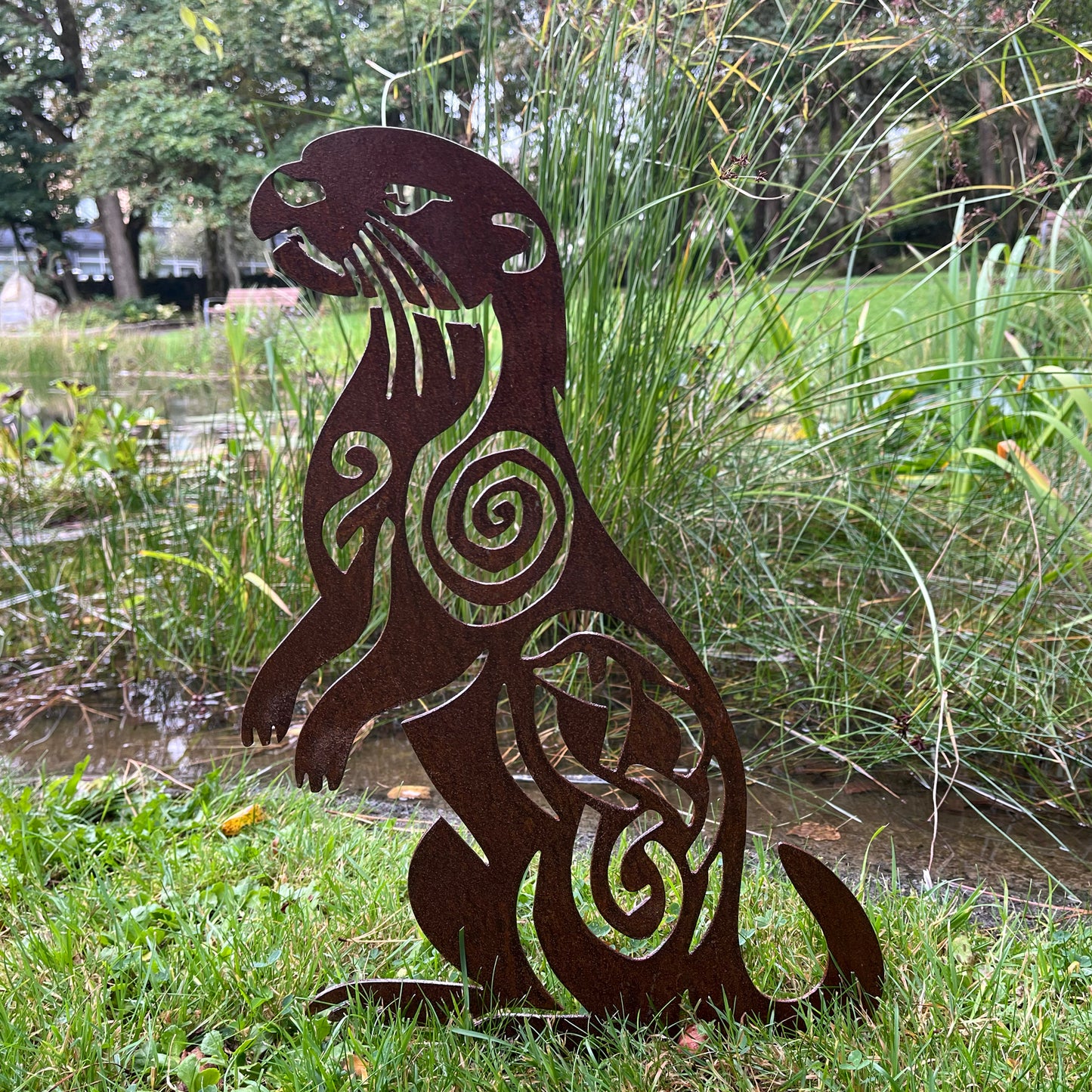 Native Irish Otter metal sculpture
