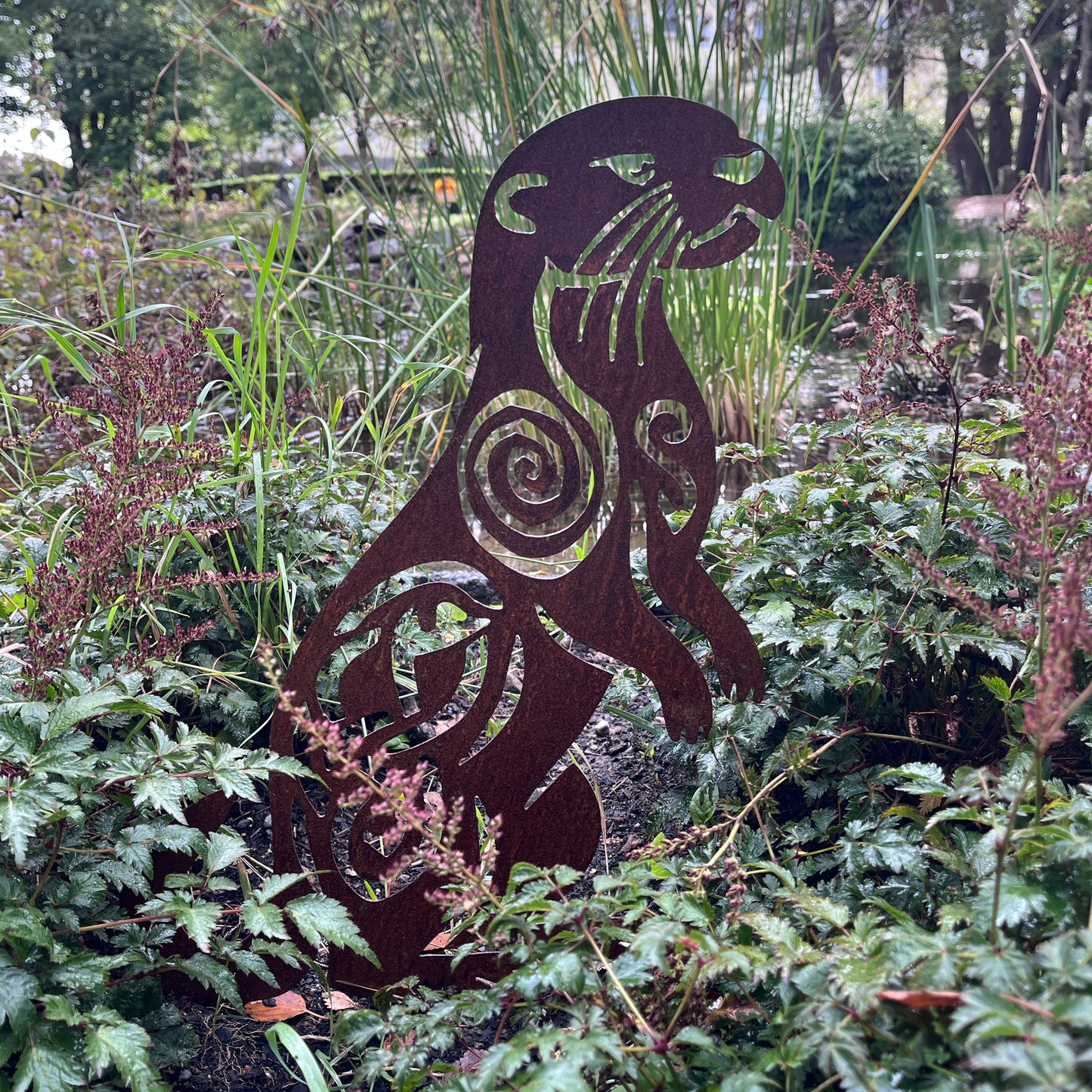Native Irish Otter metal sculpture