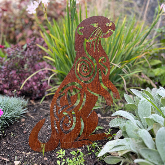 Native Irish Otter metal sculpture