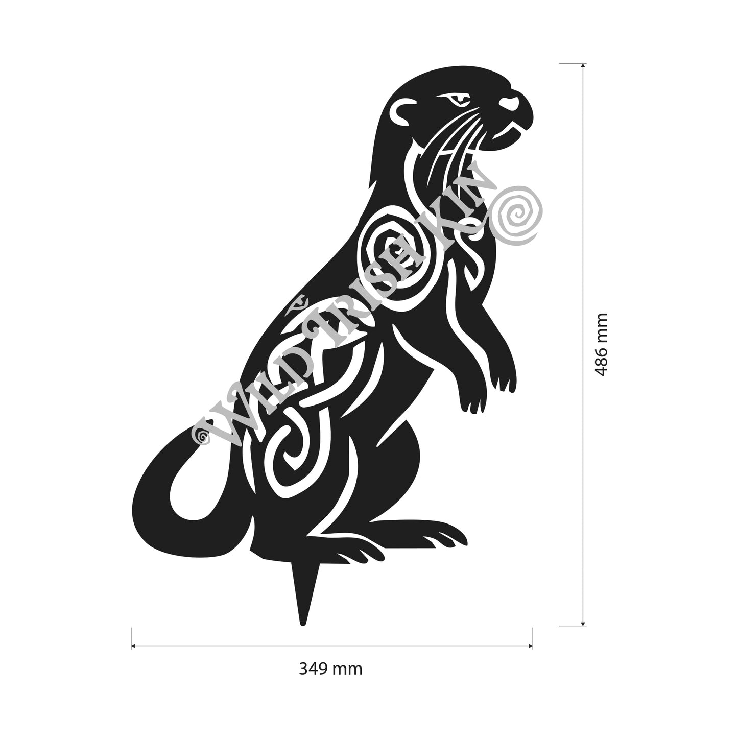 Native Irish Otter metal sculpture