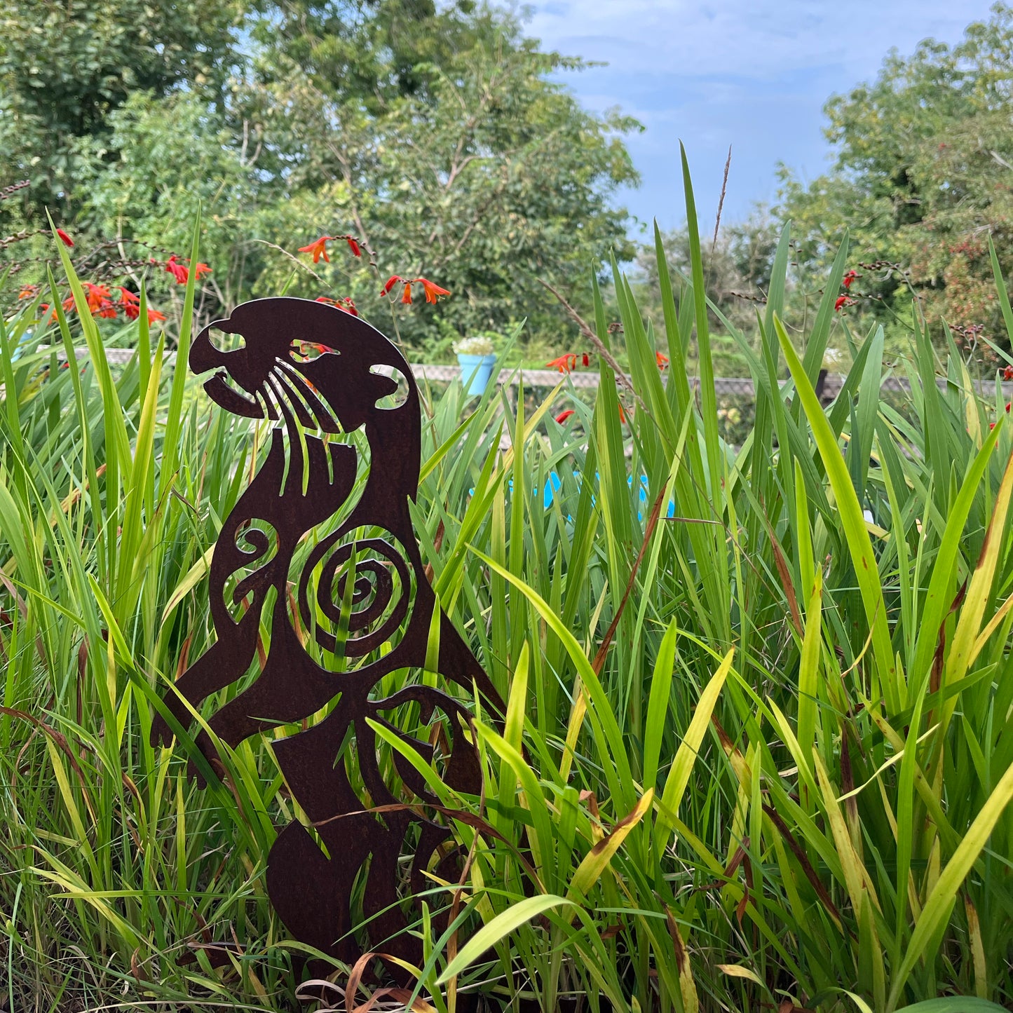 Native Irish Otter metal sculpture