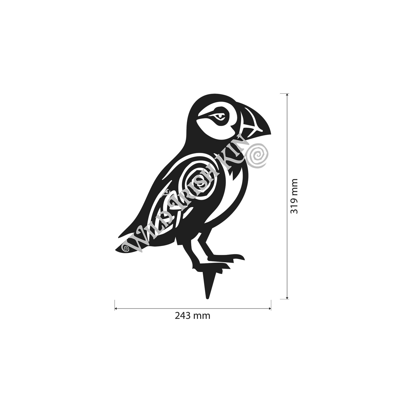 Native Irish Puffin metal sculpture