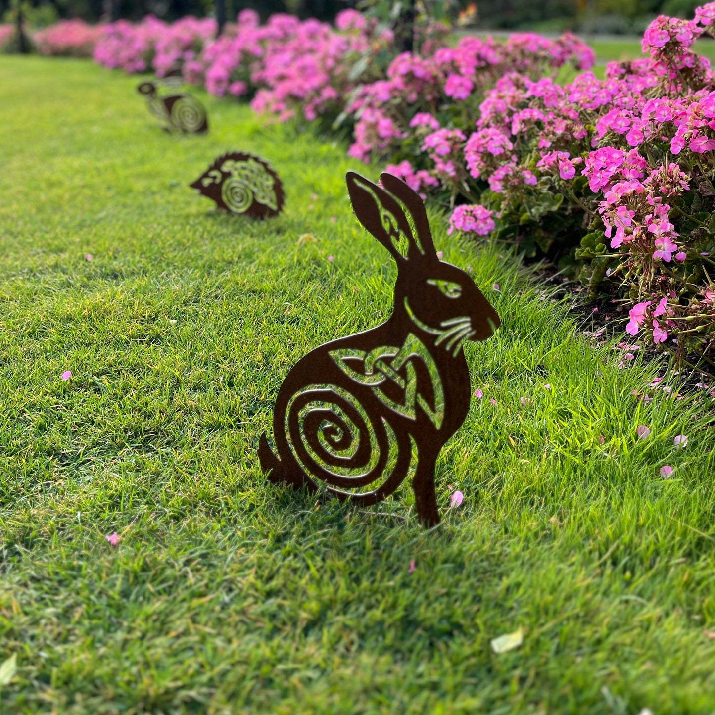 Wild Irish Rabbit metal sculpture