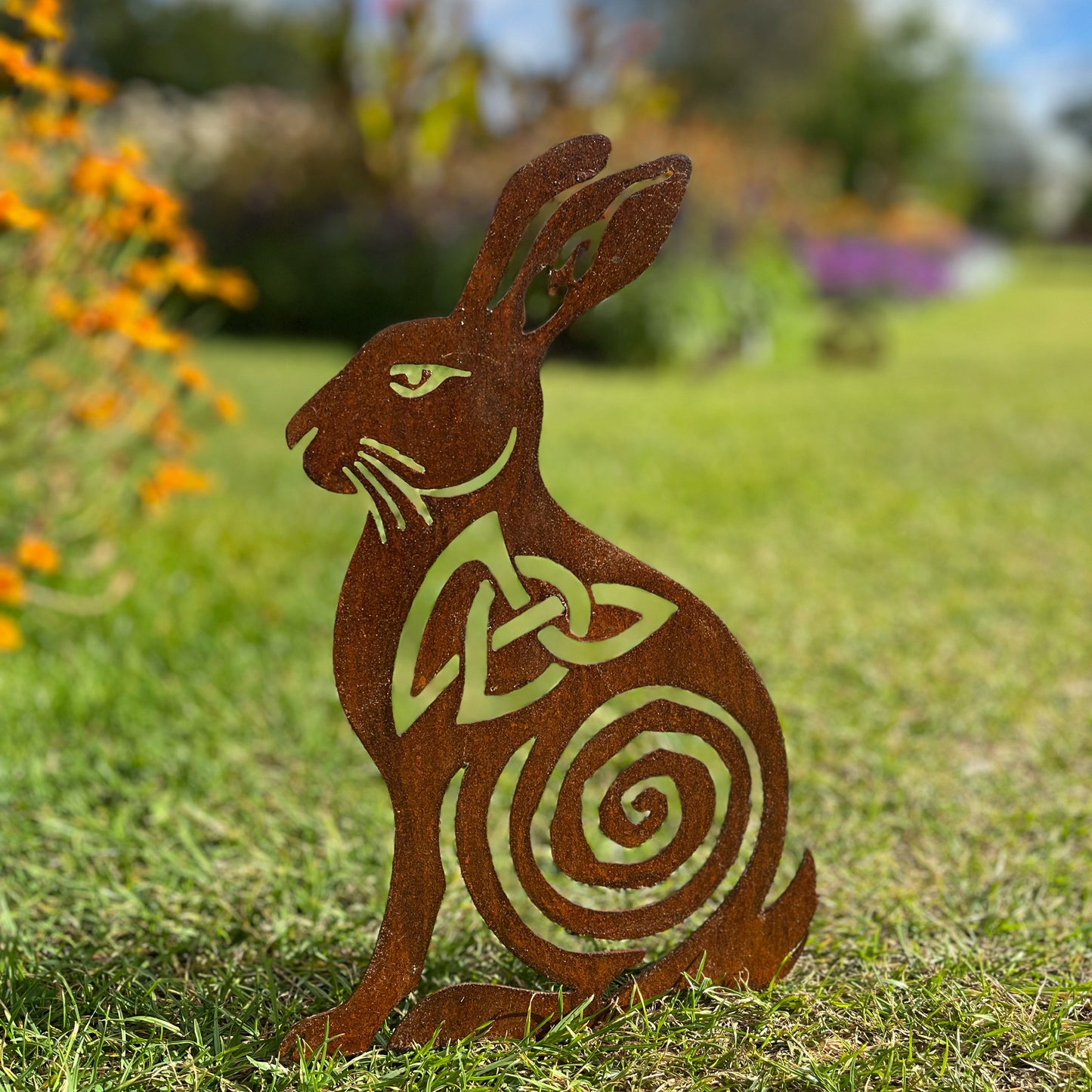 Wild Irish Rabbit metal sculpture