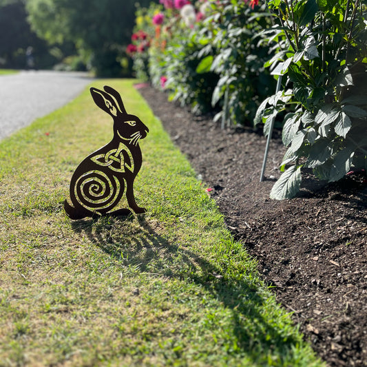 Wild Irish Rabbit metal sculpture