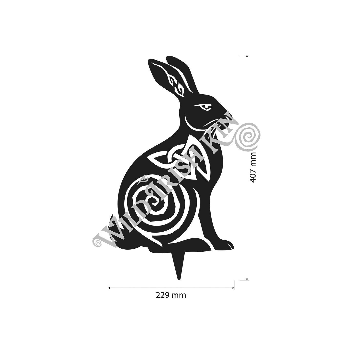 Wild Irish Rabbit metal sculpture