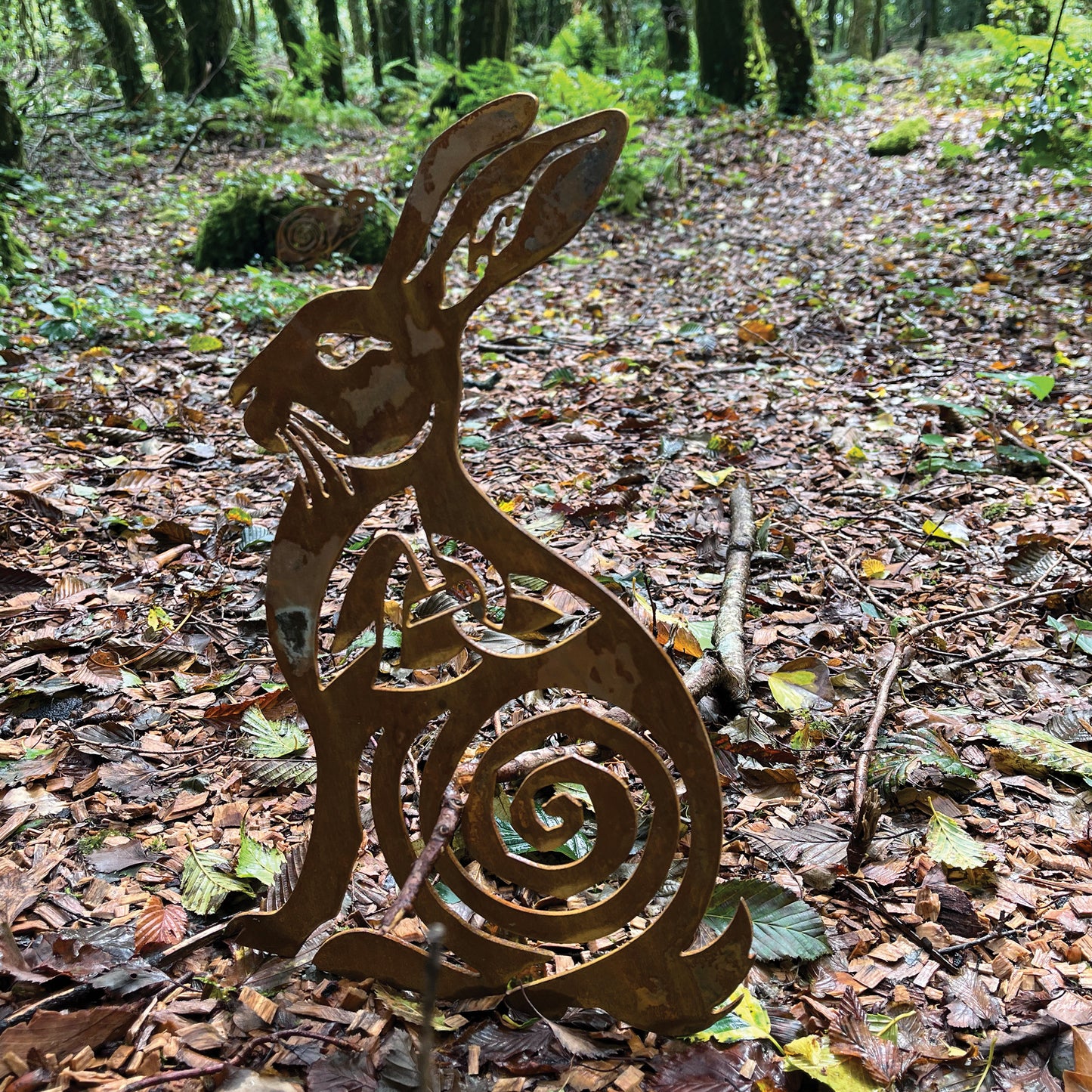 Wild Irish Rabbit metal sculpture