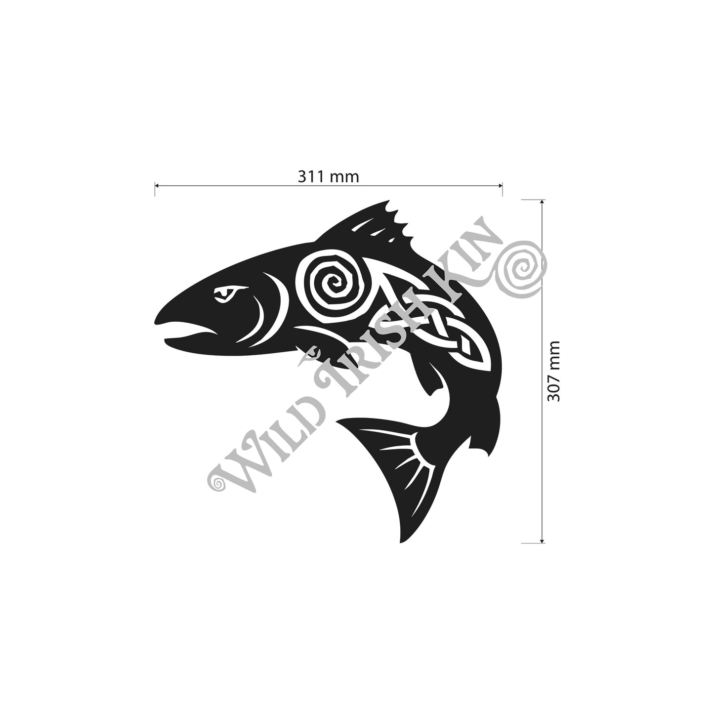 Wild Irish Salmon metal sculpture