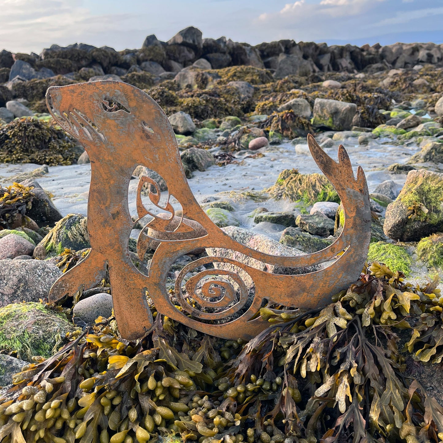 Wild Irish Seal metal sculpture