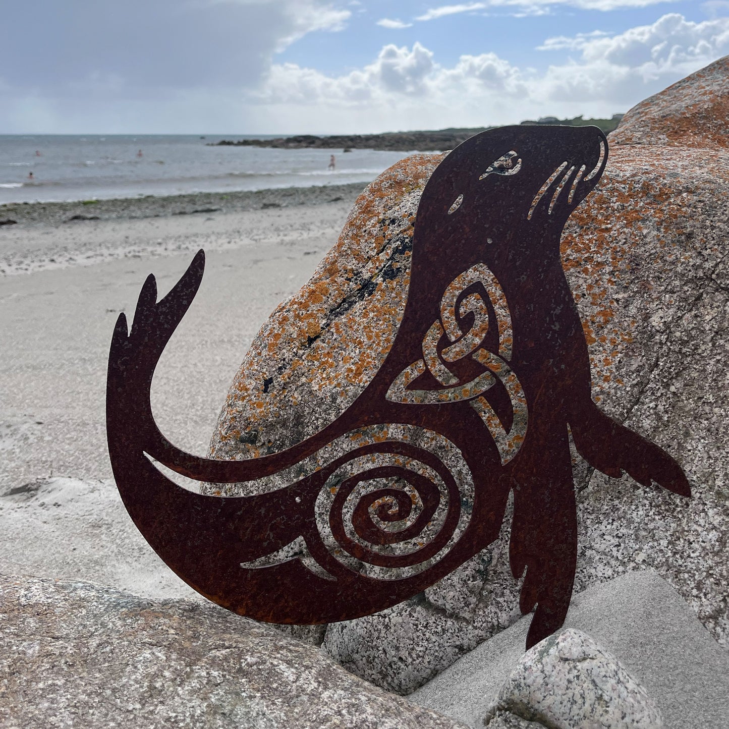 Wild Irish Seal metal sculpture