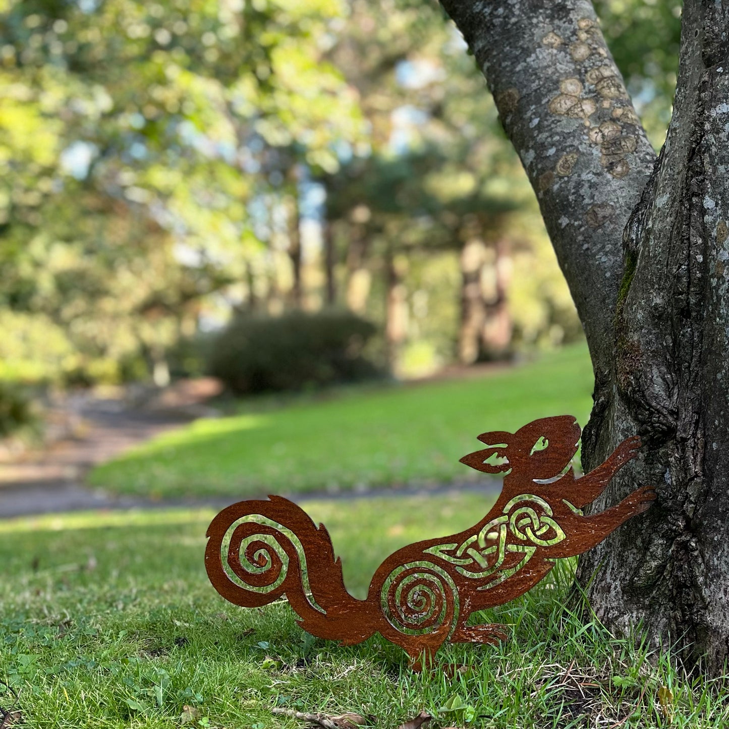 Native Red Squirrel metal sculpture