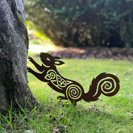 Native Red Squirrel metal sculpture