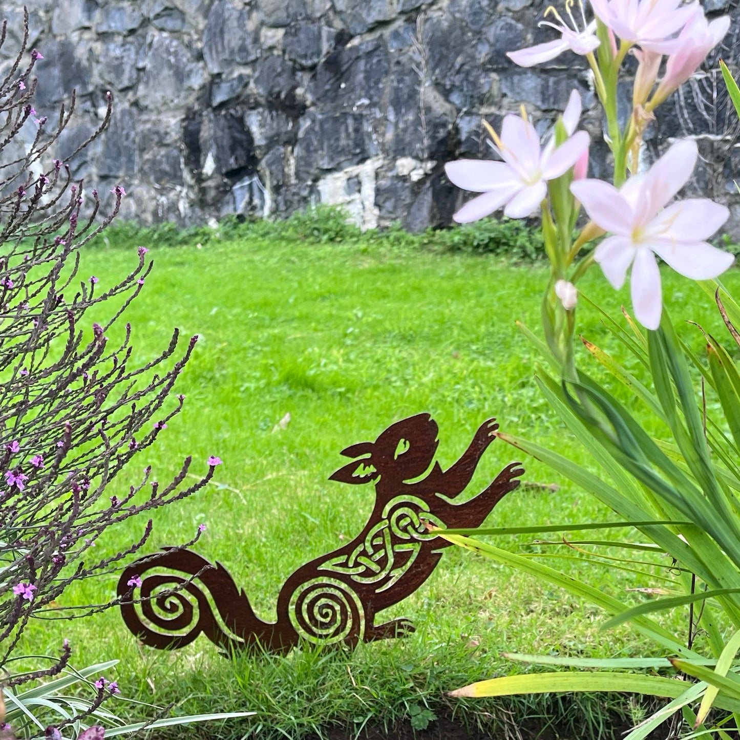Native Red Squirrel metal sculpture