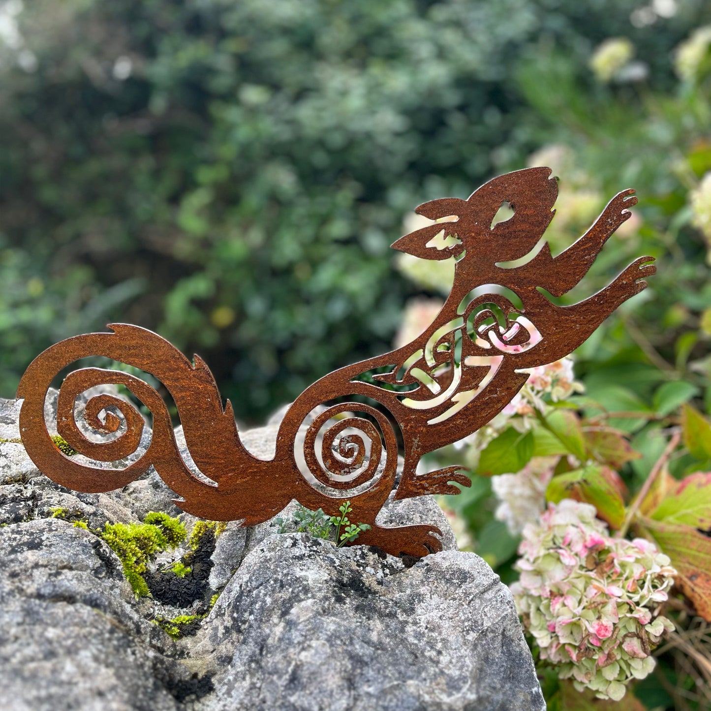Native Red Squirrel metal sculpture