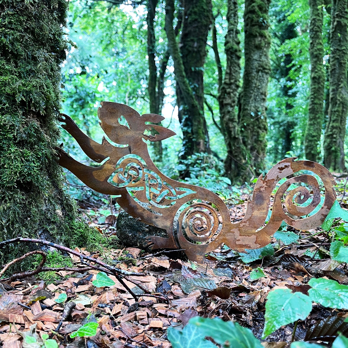 Native Red Squirrel metal sculpture