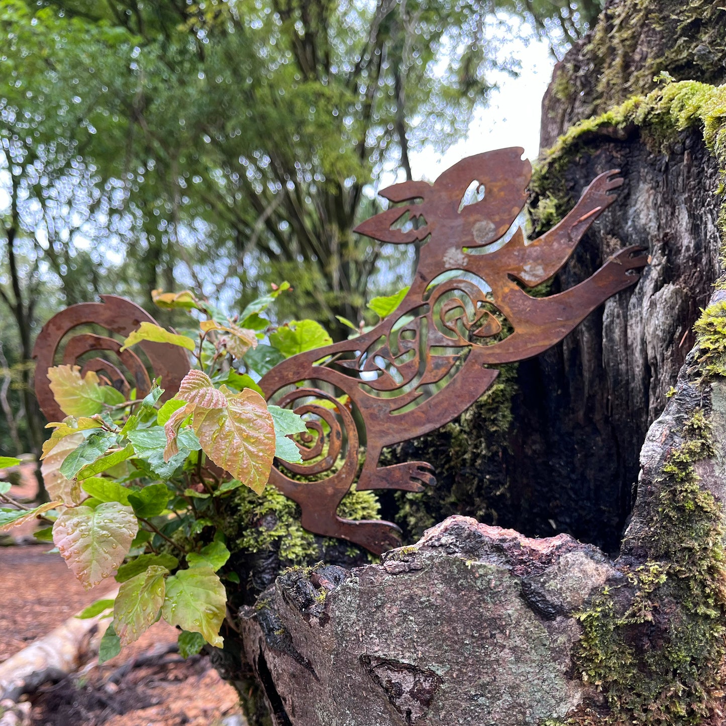 Native Red Squirrel metal sculpture