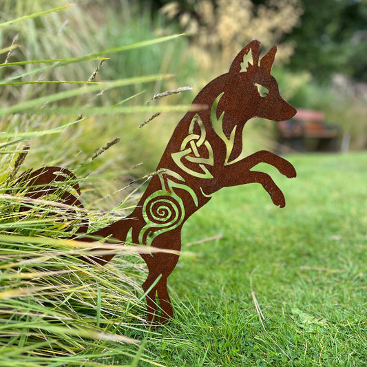Wild Native Red Fox metal sculpture