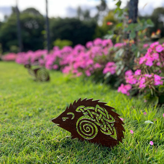 Wild Irish Hedgehog metal sculpture