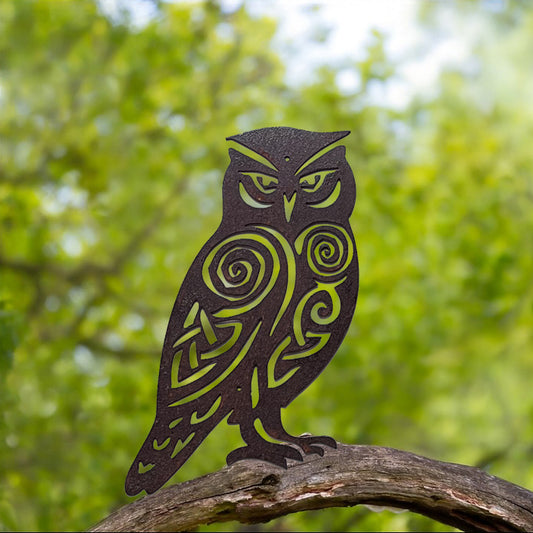 Native Irish Owl metal sculpture