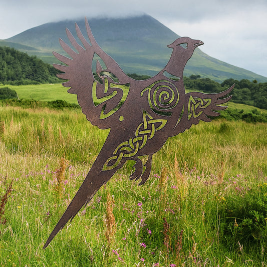Wild Pheasant metal sculpture