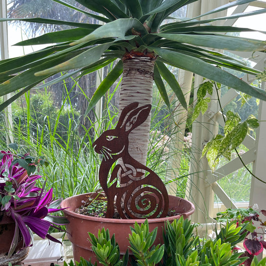 Wild Irish Rabbit metal sculpture