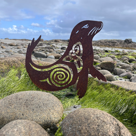 Wild Irish Seal metal sculpture